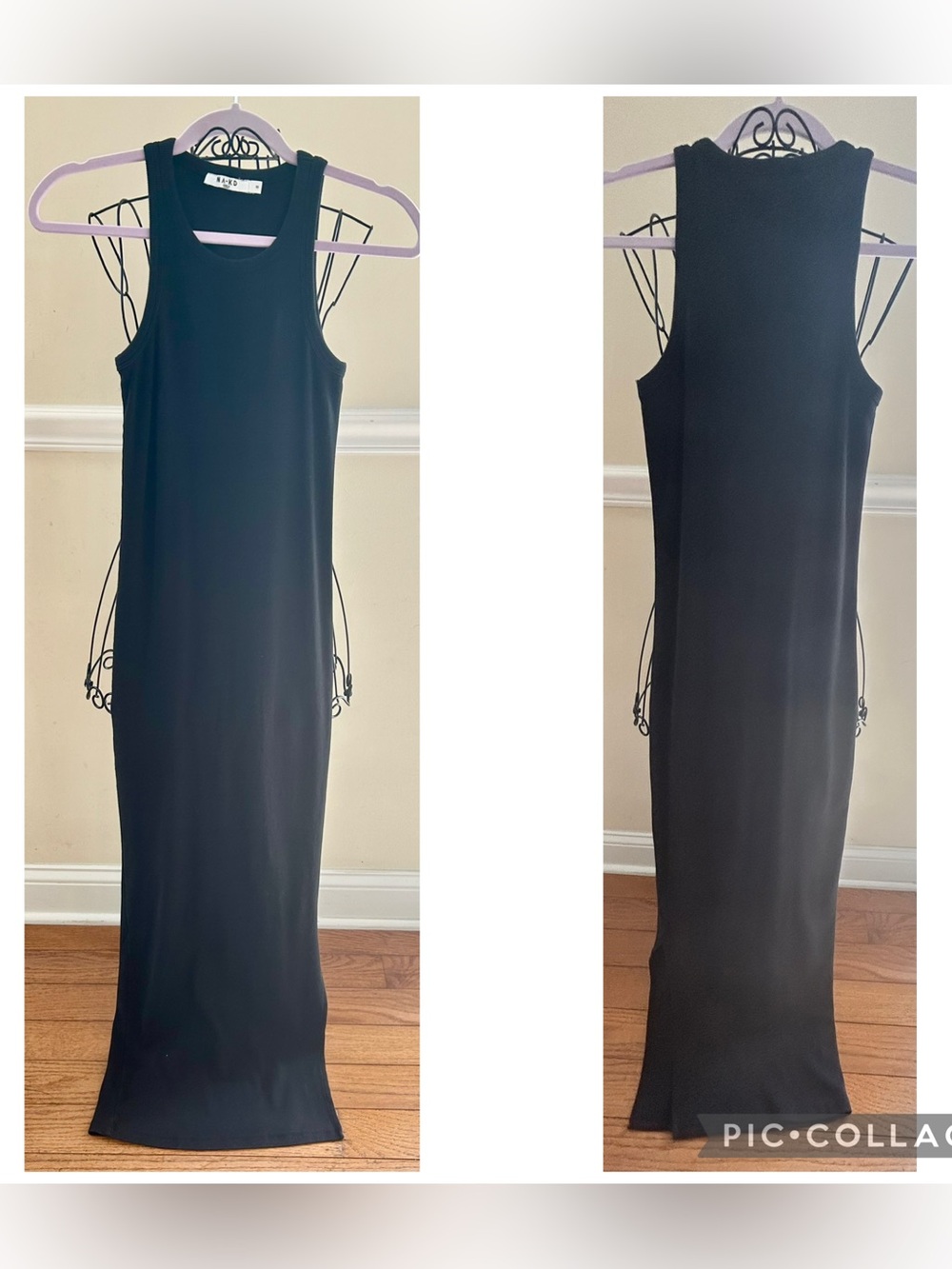 NA-KD Sleeveless Black Ribbed Knit Maxi Dress